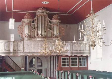 S2 Nr. 18585a, Backemoor, Vincentius-Kirche, Orgelempore, um 1980, um 1980