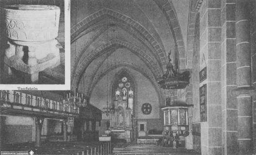 S2 Nr. 3601, Badbergen, Georgskirche, Altarraum, um 1948, um 1948