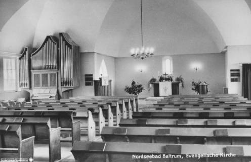 S2 Nr. 18234, Baltrum, Große Inselkirche, Altarraum, um 1960, um 1960