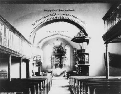 S2 Nr. 3783, Barrien, Bartholomäus-Kirche, Innenraum nach Osten, um 1900, um 1900