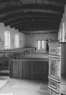 S2 Nr. 3793, Barver, Kirche, Innenansicht nach Westen, 1957, 1957