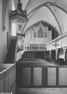 S2 Witt Nr. 815, Bippen, Georgs-Kirche, Innenraum nach Westen, November 1955, 1955