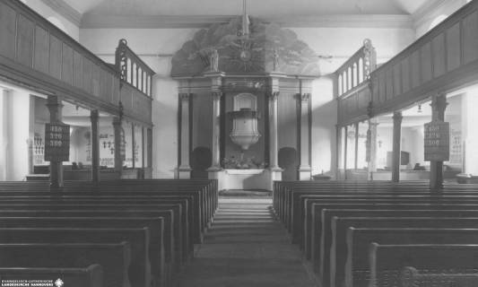 S2 Nr. 7886, Bramstedt, Jacobi-Kirche, Altarraum, um 1950, um 1950
