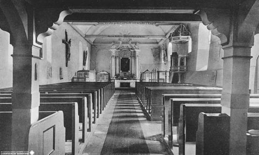 S2 Nr. 11641, Bützfleth, Nicolai-Kirche, Innenansicht nach Osten, 1940, 1940