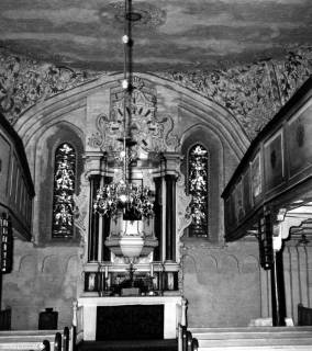 S2 Witt Nr. 1765, Dörverden, Kirche, Altarraum (früherer Zustand), Juli 1964, 1964