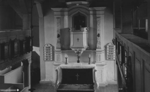 S2 A 03 Nr., Elbingerode (Harz), Kirche, Altarraum, um 1953, um 1953
