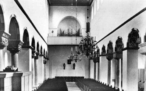 S2 Nr. 13581, Hildesheim, Michaelis-Kirche, Orgelempore, um 1950, um 1950