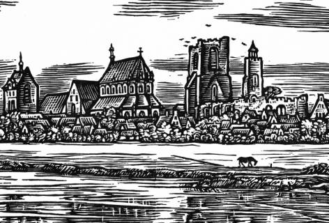 S2 Nr. 10085, Norden, Stadtansicht mit der Ludgeri-Kirche und den Türmen der St. Andreas-Kirche, o.D., ohne Datum