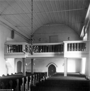 S2 Witt Nr. 875, Rautenberg, Kirche, Innenansicht nach Westen, April 1956, 1956