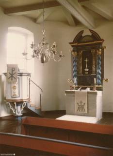 S2 Witt Nr. 1327, Evensen, Kirche, Altarraum, September 1959, 1959