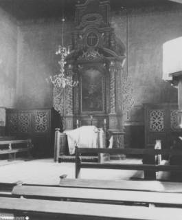 S2 Witt Nr. 668, Harriehausen, Remigius-Kirche, Altarraum (vor Umbau), März 1955, 1955