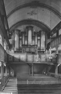 S2 Nr. 8689, Hattorf am Harz, Pancratius-Kirche, Innenraum nach Westen, 1953, 1953