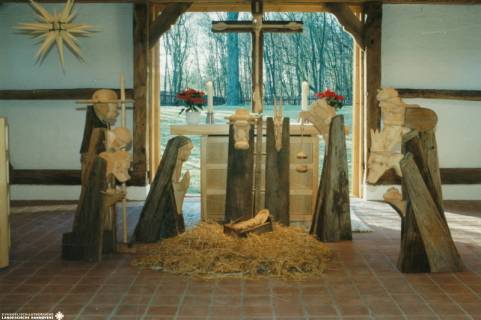 S2 Nr. 15.465, Munster, Martins-Kirche (Schafstallkirche), Altar und Krippe, 1989, 1989