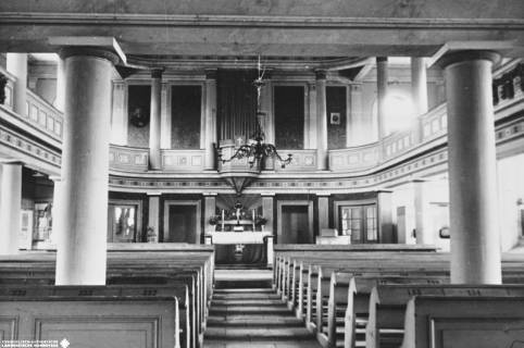 S2 Nr. 9968, Niedernstöcken, Gorgonius-Kirche, Innenansicht nach Osten, 1948, 1948