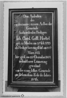 S2 Nr. 13476, Horkel, Johann Christopf Gottlieb; Pastor, Gedenkplatte,1846, 1846