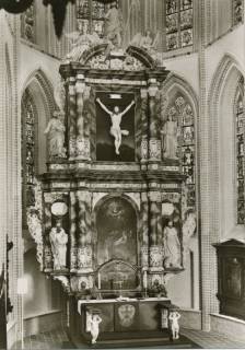 S2 Nr. 8025, Buxtehude, Ev.-Luth. St. Petri Kirche, Barocker Altar, o.D., ohne Datum