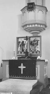 S2 Witt Nr. 805, Scharzfeld, Thomas-Kirche, Altar, Oktober 1955, 1955