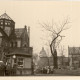 Landeskirchliches Archiv Hannover, LKArchivH_Handakte Mewes_F10, Hannover, Calenberger Neustadt, Garnisonkirche und Pfarrhaus, Blick von Humboldstr. zur neugebauten Clemens-Basilika, um 1957 (HA Mewes)